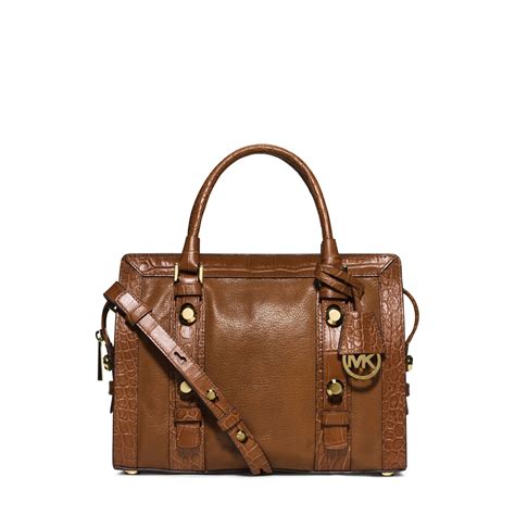 michael michael kors medium collins leather satchel|Michael Kors outlet satchel.